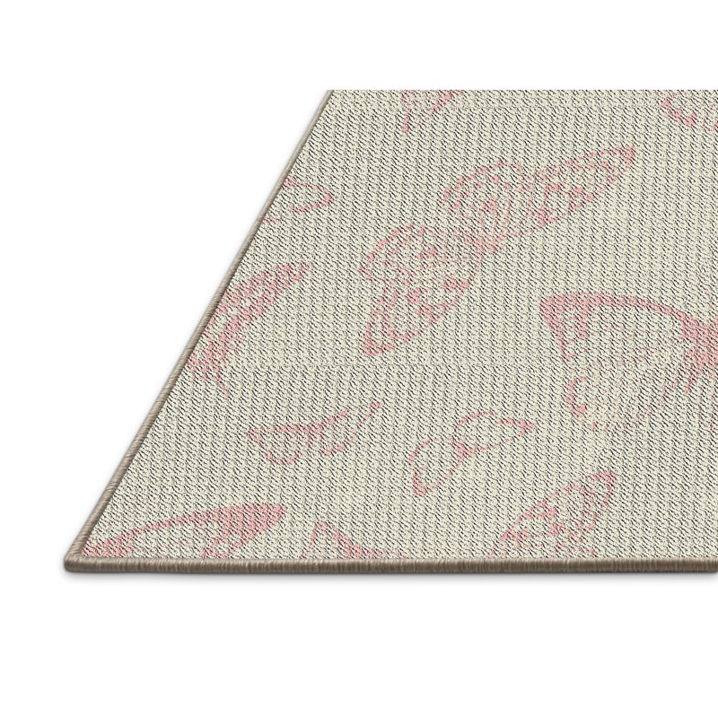 Tapis de zone rose/beige à motifs, Rectangle 2 pi x 4 pi