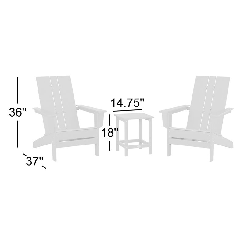 Chaise Adirondack d'extérieur avec table POLYWOOD x ALLModern, Teck