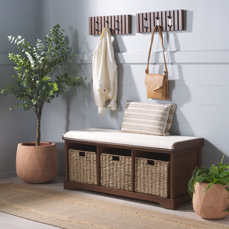 Fotina Storage Bench Combo, Walnut