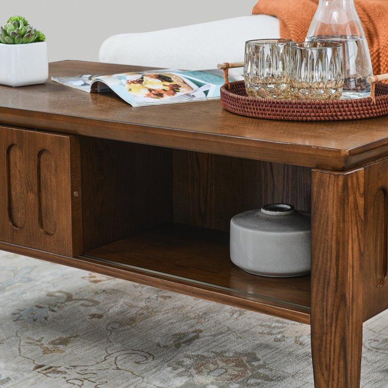 Table basse cannelée moderne Mid Century