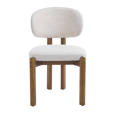 Chaises de salle à manger scandinaves rembourrées (lot de 4) avec design ergonomique et structure durable en bois d'hévéa, pour une assise confortable et élégante.