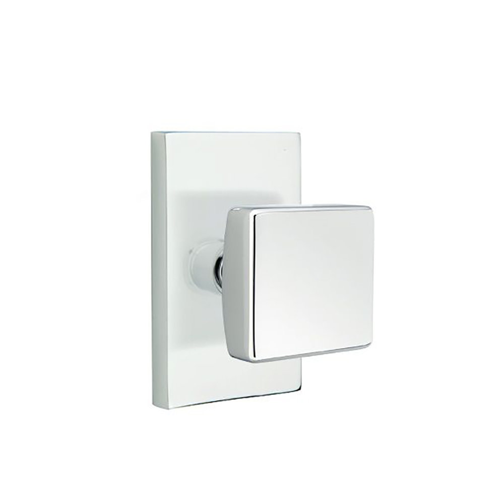 Emtek Privacy Knobset w/ Modern Rectangular Rosette and Square Knob Emtek 