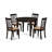 5 Piece Dinette Set for 4 Includes a Round Kitchen Table and 4 Linen Fabric Dining Room Chairs, 42x42 Inch, Cappuccino-1648228297-1738559374