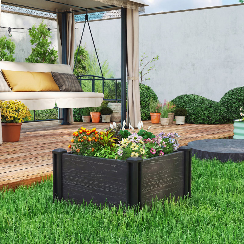 Outsunny Vinyl Raised Garden Bed Kit, 33cm H x 54cm W x 54cm D