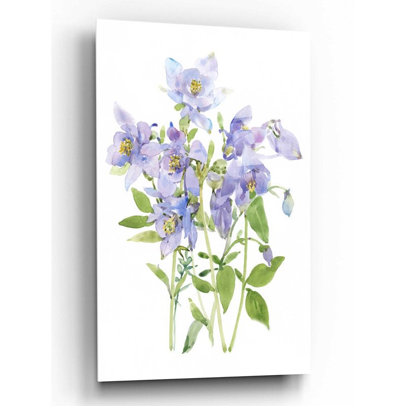 «Columbine Spray I» par Tim O'Toole, art mural en verre acrylique, H 24 po x l 16 po x P 0,2 po