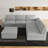 Modular U-Shaped Sectional Sofa, Solid Wood Frame, For Large Living Room & Open Concept Space-275544398