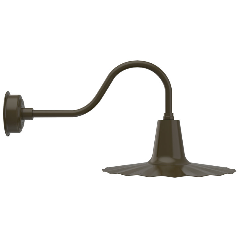 Luminaire de grange d’extérieur à del Iris, H 7,5 po x l 20 po x P 20 po, Bronze acajou