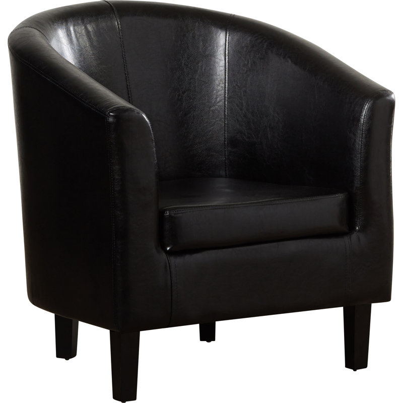 Darlene Faux Leather Armchair, Black