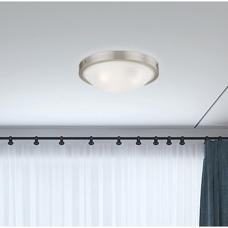 Glass Flush Mount, Brushed Nickel