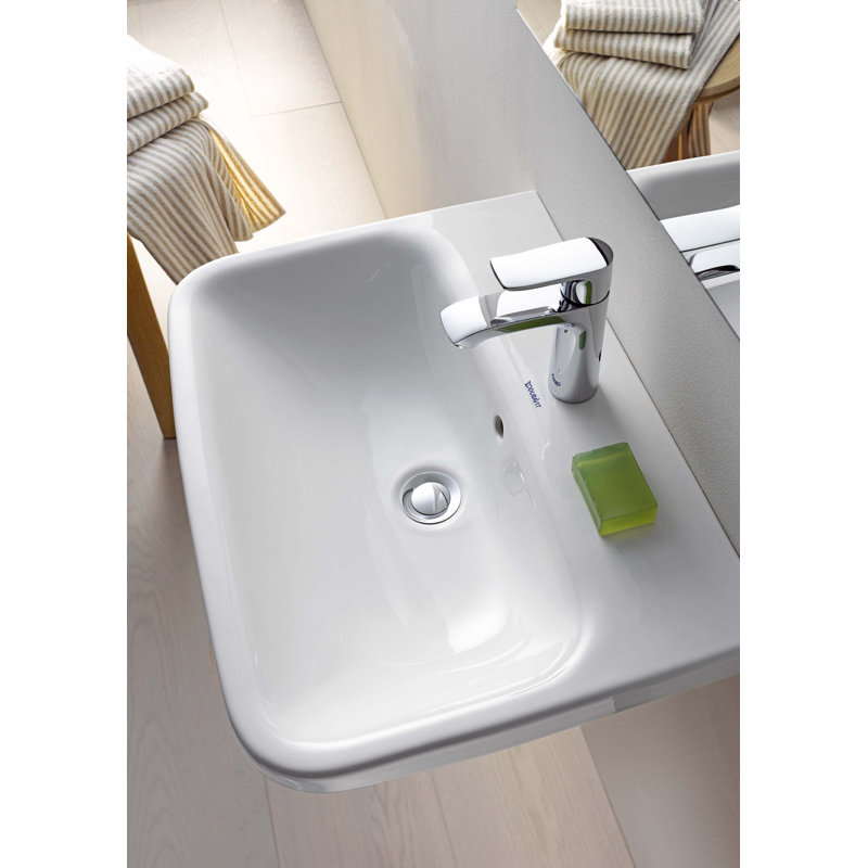 DuraStyle White Ceramic Wall-Mount Bathroom Sink