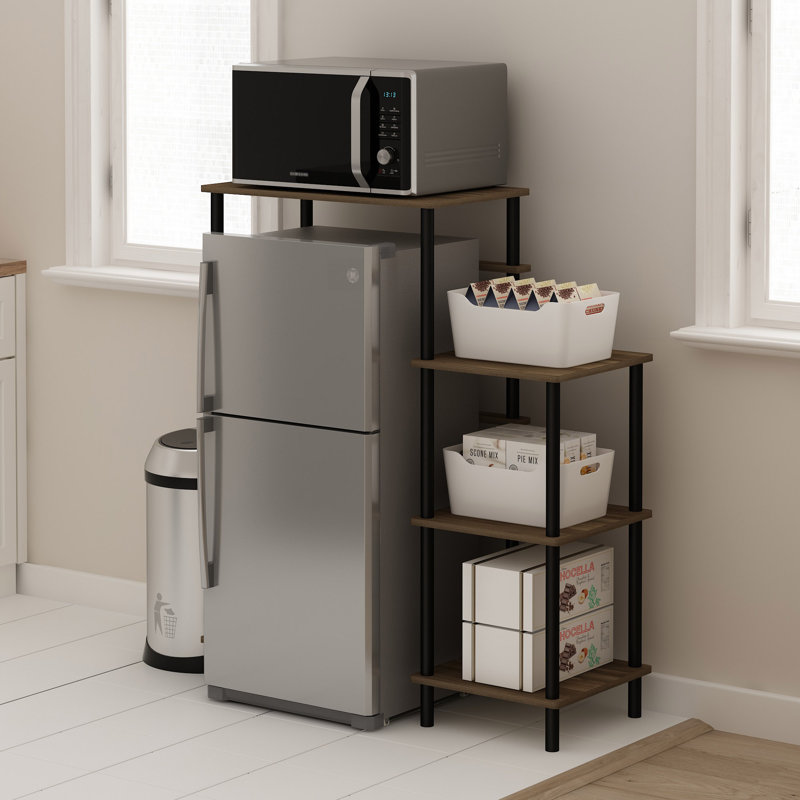 Rikesha Wood Kitchen Cart, Walnut/Black