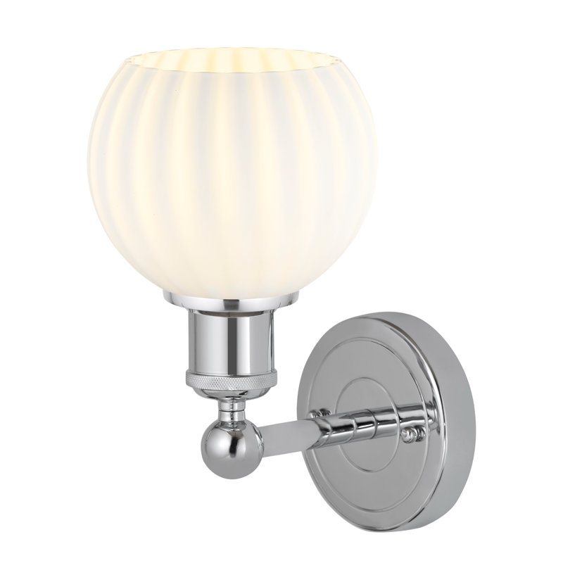 Applique murale 1 lumière Edison Venetian, H 10,25 po x l 6 po x P 7,5 po, Chrome poli