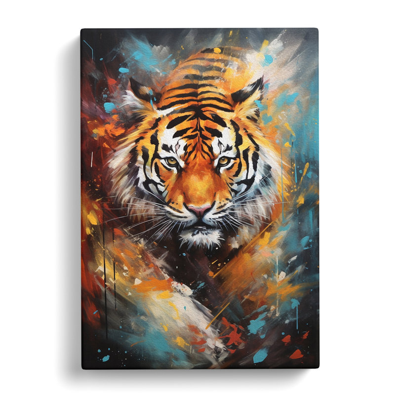 Tiger Gestural - No Frame Print, 60cm H x 40cm W x 3cm D