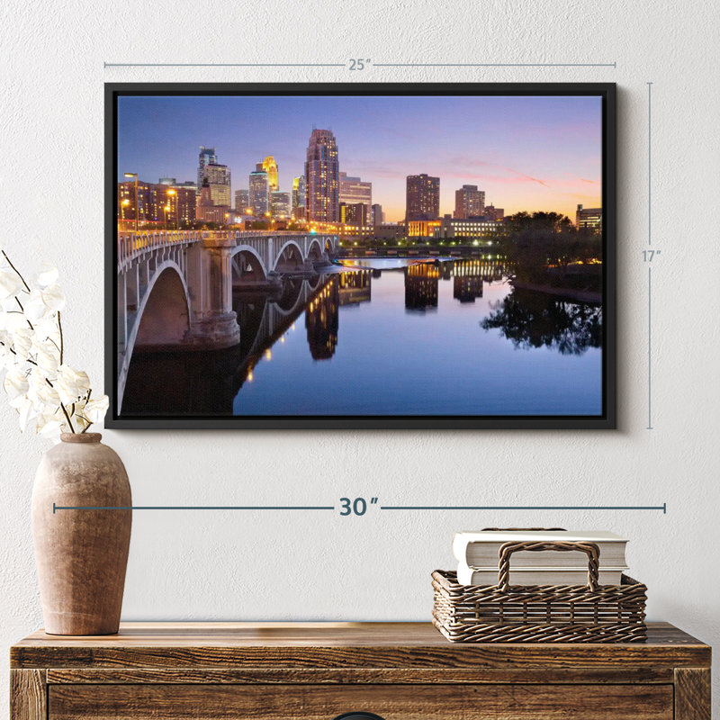 Impression sur toile Cityscape Of Minneapolis, H 17 po x l 25 po