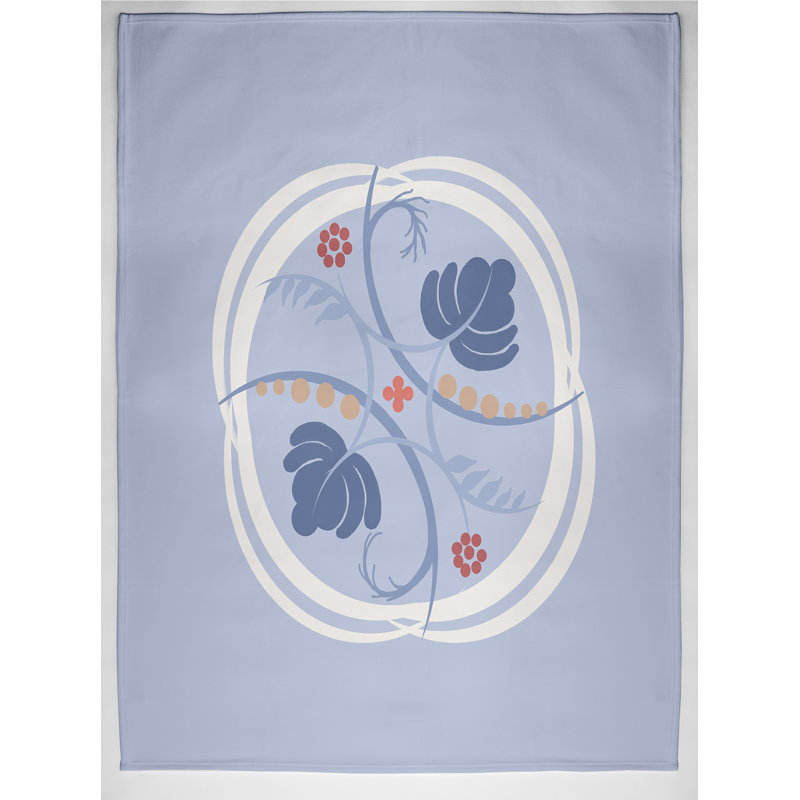Wymore Plain Weave / Muslin Throw Blanket, Blue