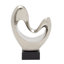 Sculpture décorative en forme de cœur en polystone avec base noire-20525833