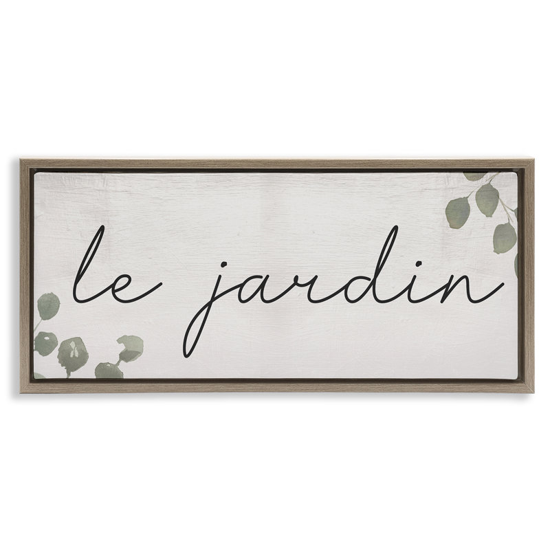 "Le Jardin Garden", art mural sur toile flottante par Daphne Polselli, H 11 po x l 25 po, Cadre flottant orme Montalcino