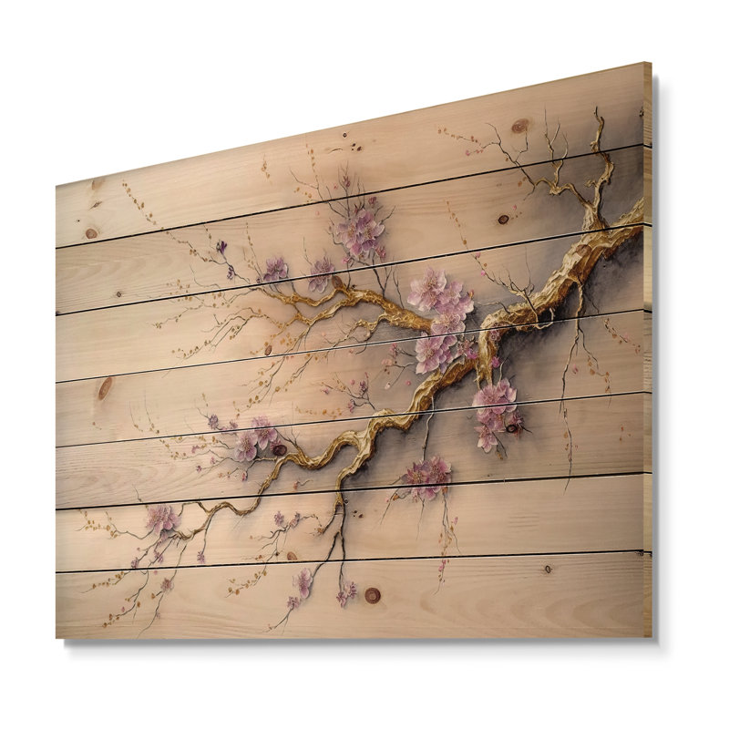 Décoration murale Helky - Paysages en bois sur bois de pin naturel, H 30 po x l 40 po