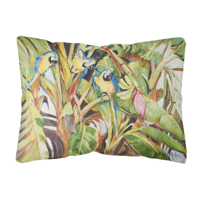 Coussin décoratif intérieur/extérieur trois bleus perroquets