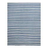 Rug & Kilim’S Contemporary Dhurrie Rug In Navy Blue And Off-White Stripes