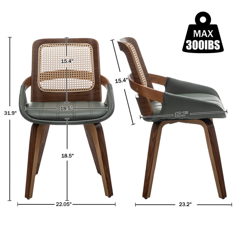 Chaise de salle à manger Adjoa, Vert
