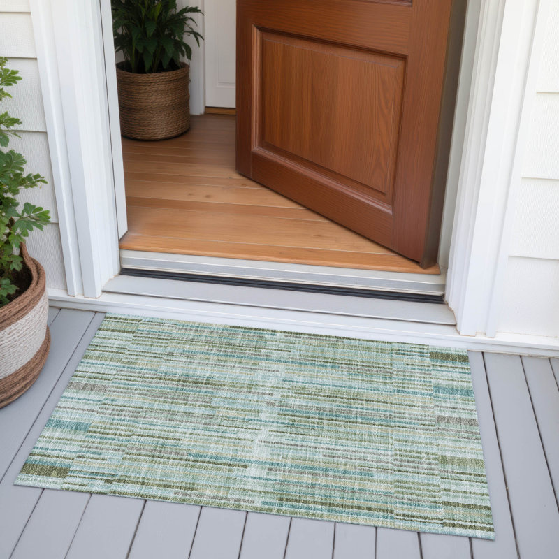 Tapis intérieur / extérieur Xhevrie lavable à la machine, Rectangle 1 pi 8 po x 2 pi 6 po