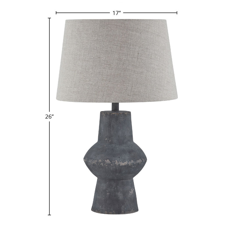 Lampe de table 26 "avec abat-jour en lin Portland, gris foncé