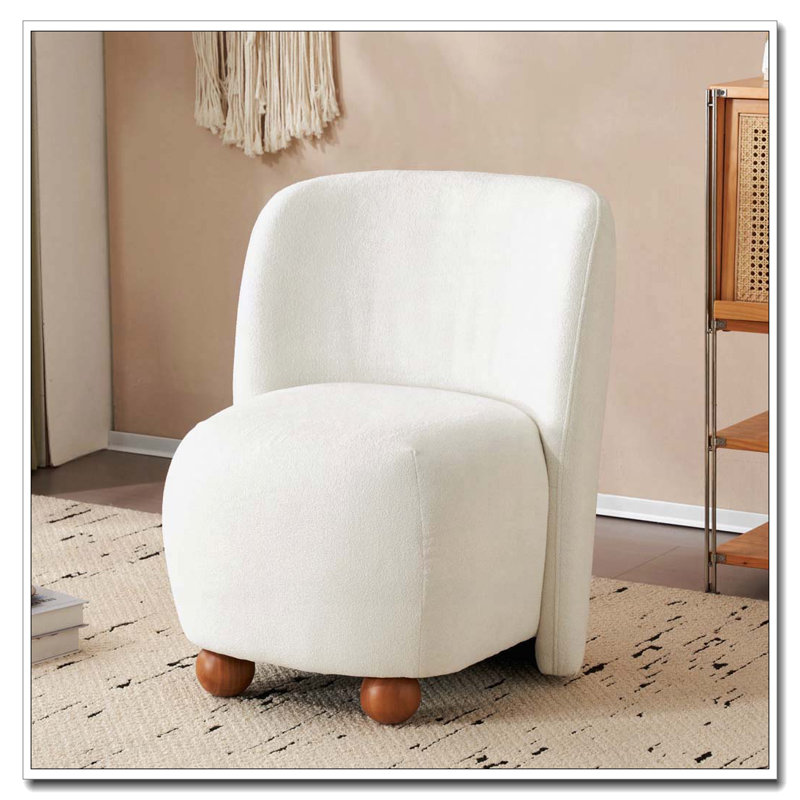 Chaise d'appoint à dossier bas, chaises de salon rembourrées sans accoudoirs