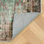 Tapis vintage lavable à la machine avec dossier antidérapant - bleu-258000616
