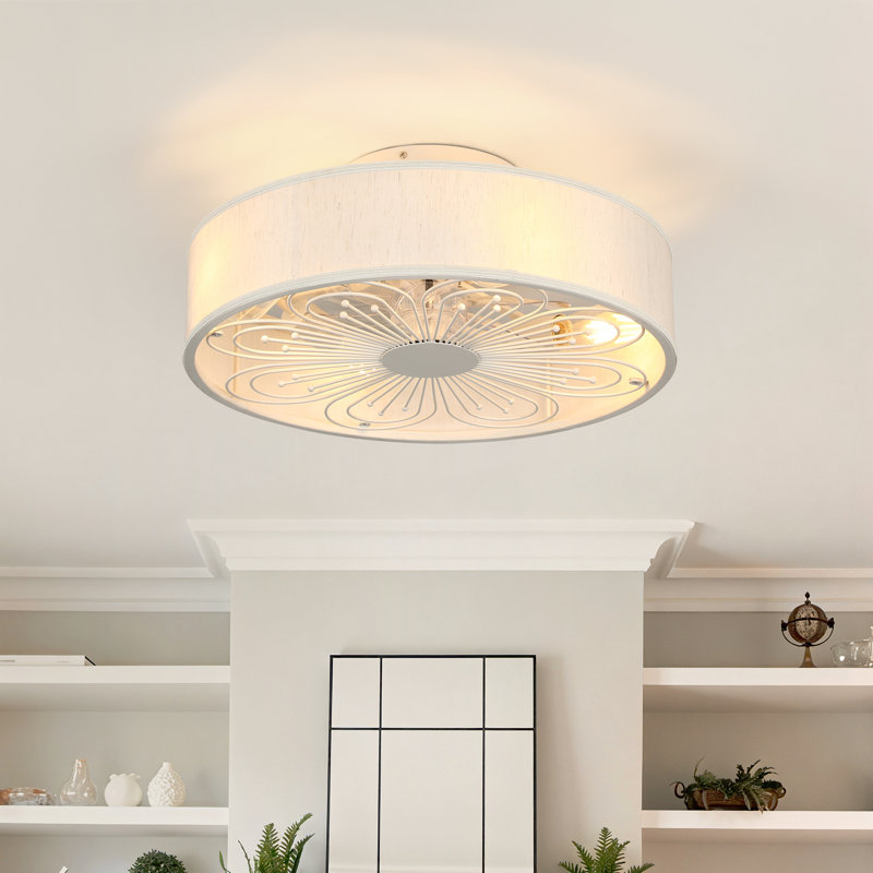 Ventilateur de plafond réversible 19,6 po Arachne avec ensemble d'éclairage et minuterie à télécommande 6 vitesses pour chambre à coucher Arachne (ensemble de 2)