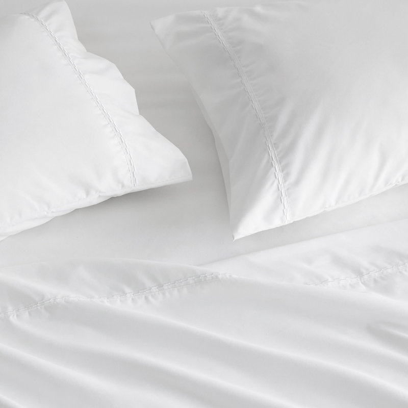 Ensemble de draps avec poche latérale, Ensemble de drap grand avec un drap-housse et deux, Blanc