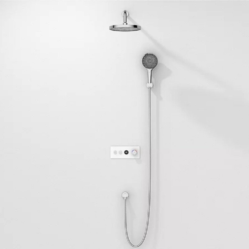 Ensemble de douche chromé avec affichage à DEL et fixation murale