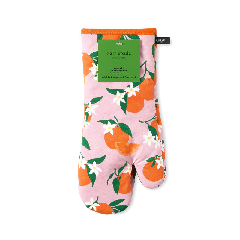 Colorful Floral Print Cotton Oven Mitt Set