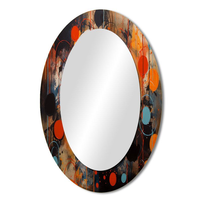 Fascinating Abstract Shapes II - Miroir mural ovale moderne, 36 po x 24 po