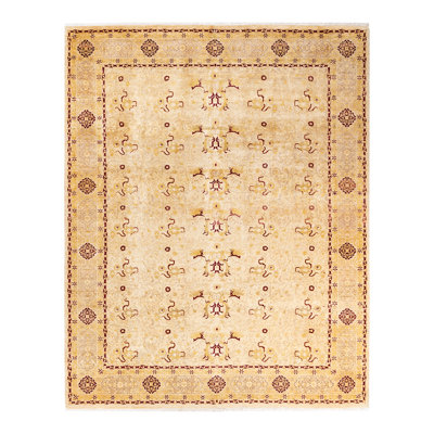Tapis sable noué à la main de conception unique 8 pi 1 po x 10 pi 3 po Keenan