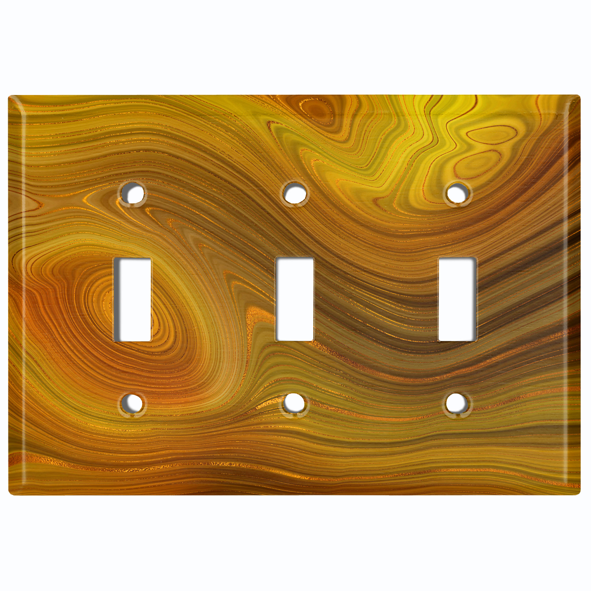 WorldAcc Metal Light Switch Plate Outlet Cover (Marble Earth Strata