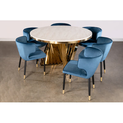 Kit Velvet Curved Back Side Chair with Elegant Ferrules – Modern Glam Dining or Accent Chair