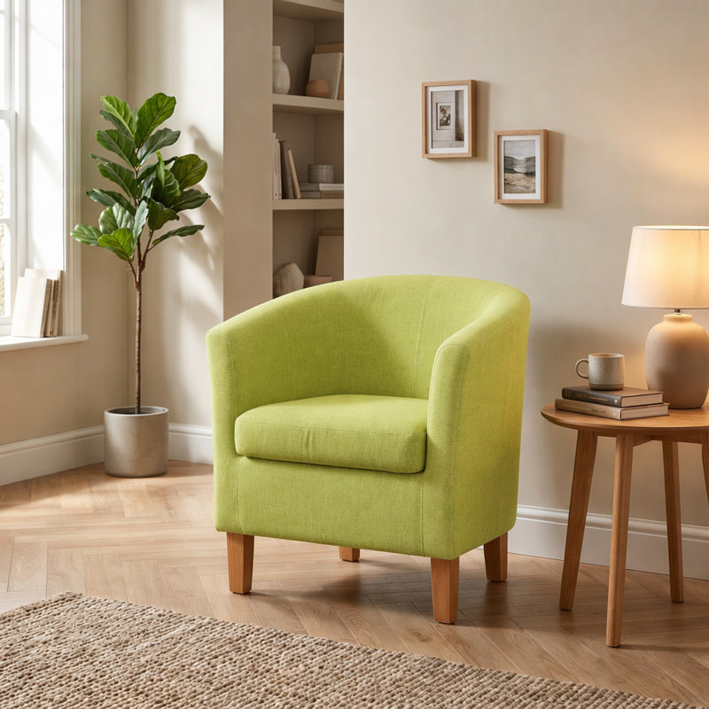 Bedford 67cm Tub Accent Occasional Chair, Green