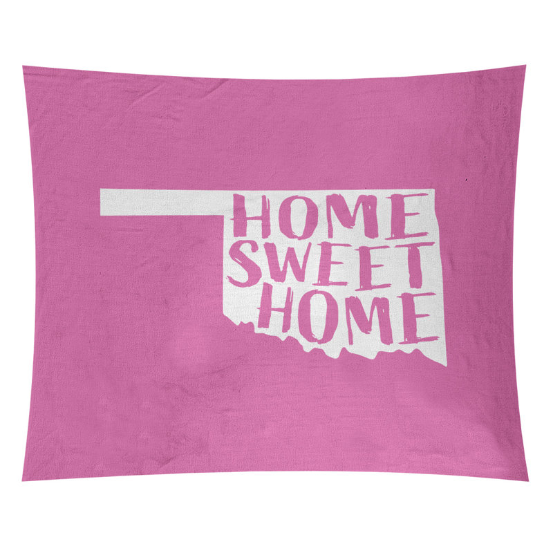 Tapisserie Home Sweet Oklahoma, H 104 po x l 88 po, Rose