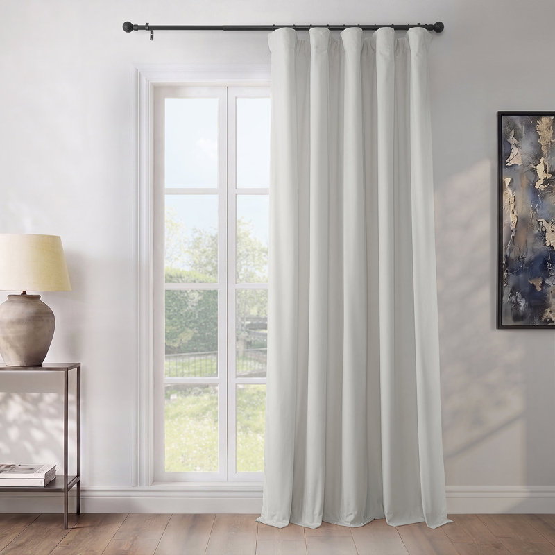 Rideaux en velours moelleux Matra pour chambre à coucher ‑ rideaux obscurcissants pour les fenêtres de salon, panneau simple