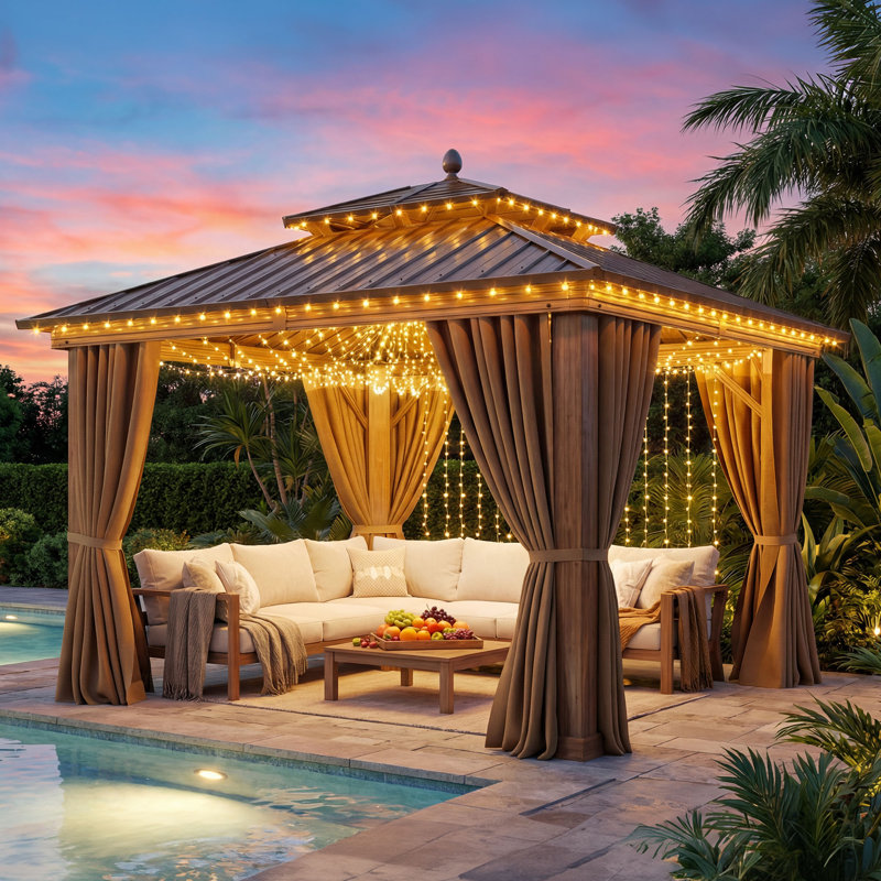 Pavillon de jardin en aluminium, 10 pi x 10 pi