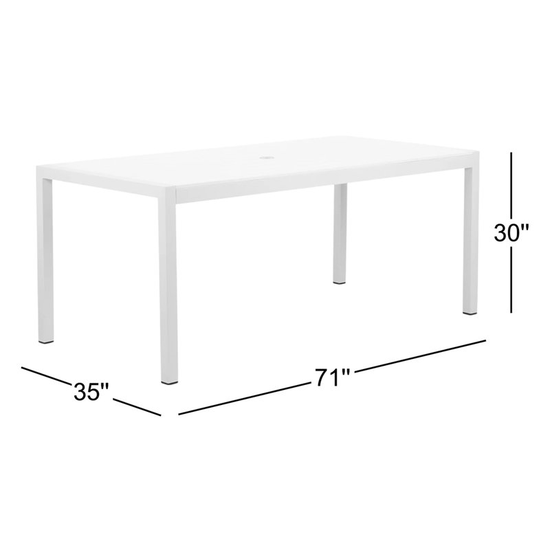 Table de salle à manger Aynura, Blanc, Blanc