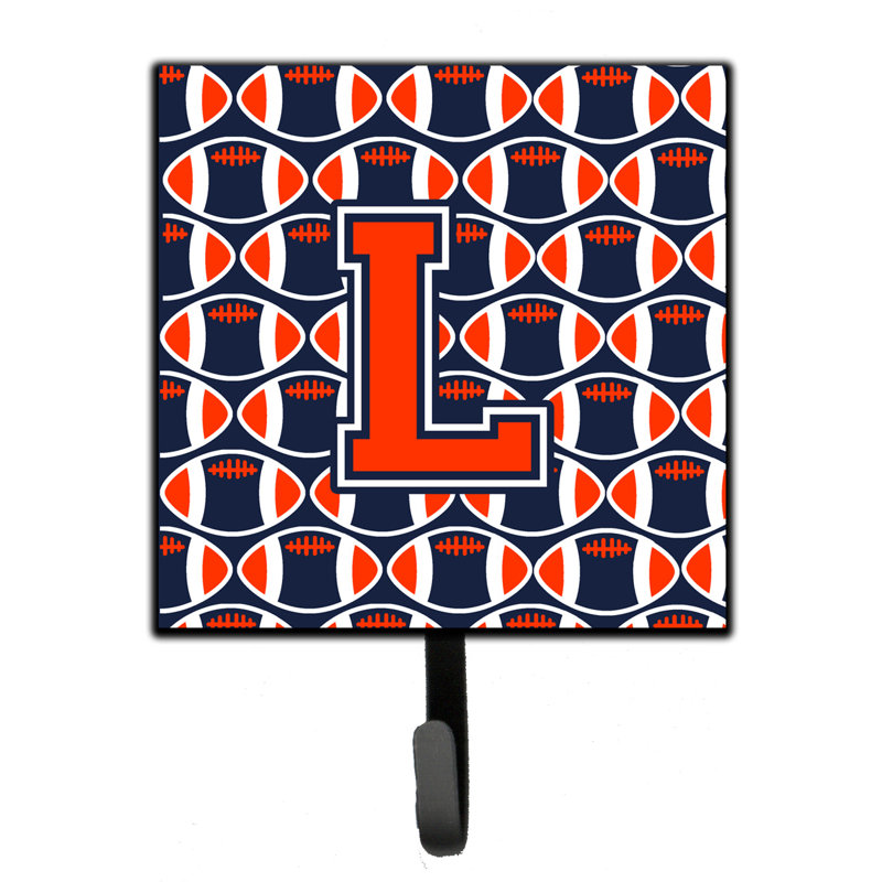 Porte-clés mural avec crochets pour clés Bickler Football, Orange / bleu / blanc, Lettre L