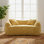 Canapé courbé 67 po avec accoudoirs rembourrés avec 2 coussins pour petit espace, salon, chambre à coucher