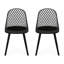 Chaises de jardin - Chaise Lily avec revêtement en maille losange résistante aux intempéries, noire, hauteur 82,3 cm. Structure stable en polypropylène noir, résistante aux intempéries, largeur 53,5 cm, profondeur 51,6 cm.