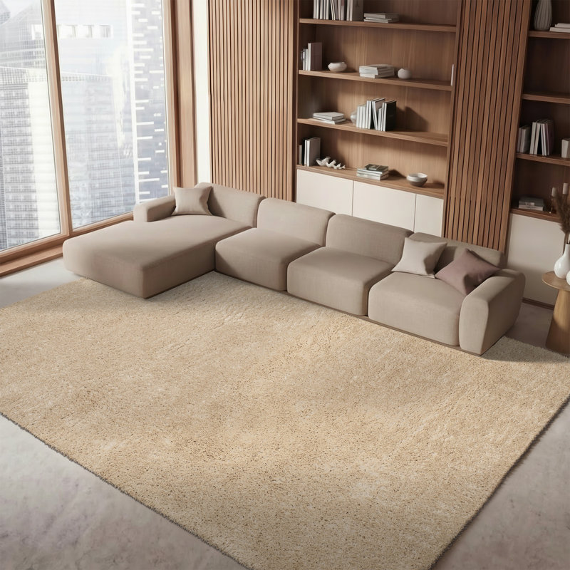 Cecila Indie Shag Performance Solid Color Rug, Rectangle 8' x 10'