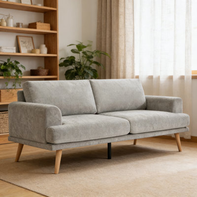 Stylish 3-Seater Sofa 79.9" Sofa Couch Minimalist Sofa For Living Room,Grey