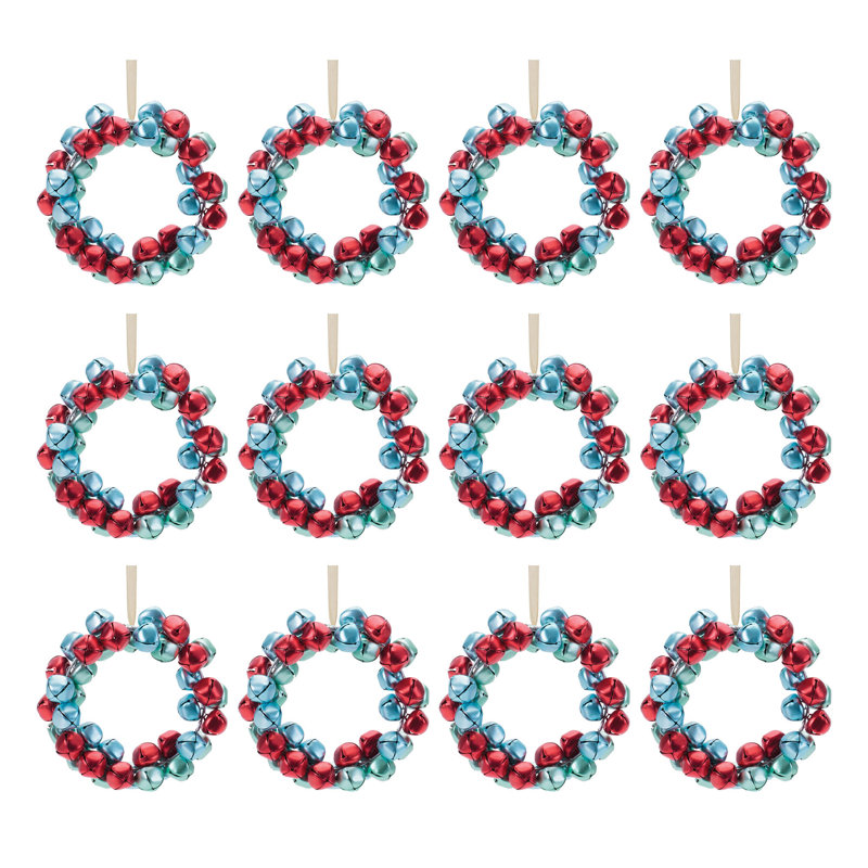 Ornement en forme de couronne de cloche en métal (ensemble de 12)