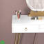 Coiffeuse de maquillage blanche avec tabouret - coiffeuse lumineuse réglable avec 3 modes de luminosité et 2 tiroirs