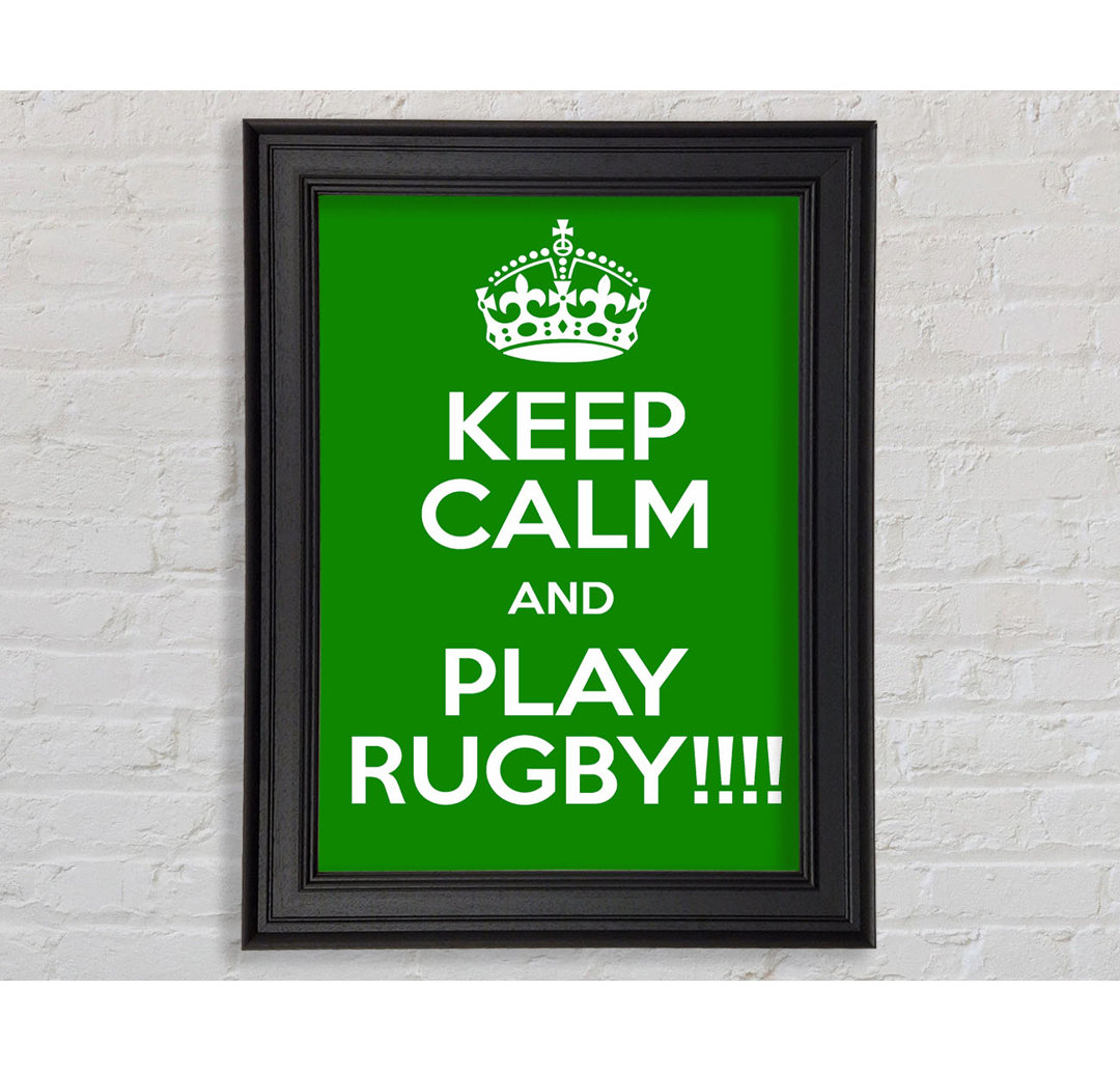 Keep Calm Rugby Gerahmter Druck